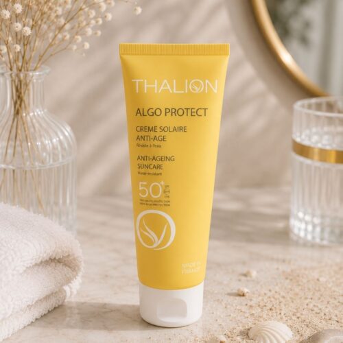 kremas-nuo-saules-spf-thalion Senėjimą stabdanti apsauga nuo saulės SPF50+ THALION